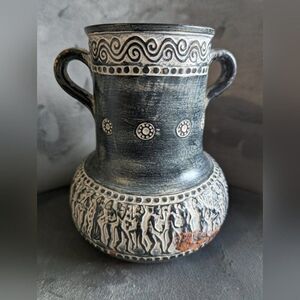 Ancient Greek Krater Dionysus Satyr Maenad Vessel